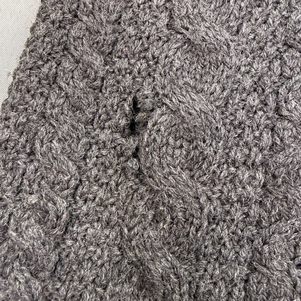 Aran Crafts Merino Wool Cable Knit Full Zip Cardigan Sweater Ireland Sz M Gray - Picture 11 of 11